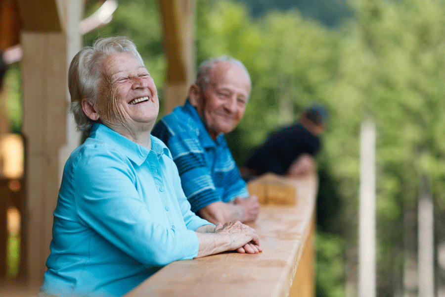 Older couple enjoying a laugh