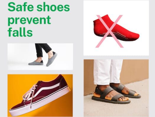 Safe, flat footwear helps reduce hospital falls | Healthy North Coast
